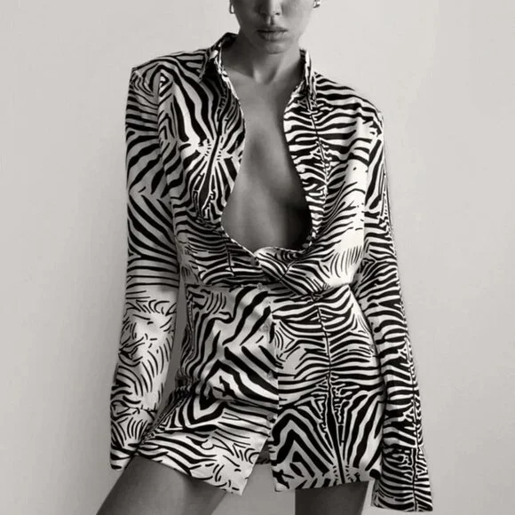 #8 NEW LIONESS MIRROR IMAGE MINI DRESS ZEBRA - Picture 7 of 7